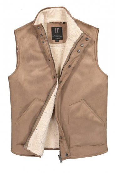 JP1880 851516 Gilet aspect daim à doublure teddy Beige - Vestes - Vestes homme grandes tailles