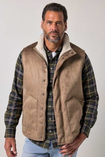 JP1880 851516 Gilet aspect daim à doublure teddy Beige - Vestes - Vestes homme grandes tailles