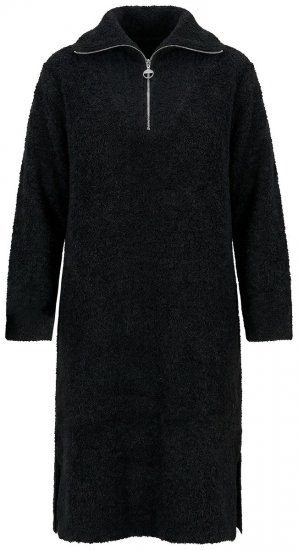 Ulla Popken 851563 Robe en maille à manches longues et col roulé Noir - Robes - Des robes dans toutes les tailles