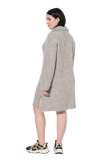 Ulla Popken 851563 Robe en maille à manches longues Beige - Robes - Des robes dans toutes les tailles