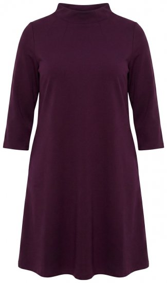 Ulla Popken 851664 Robe en jersey à col roulé Prune - Robes - Des robes dans toutes les tailles