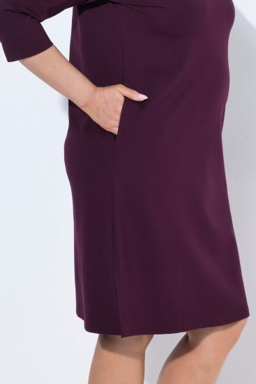 Ulla Popken 851664 Robe en jersey à col roulé Prune - Robes - Des robes dans toutes les tailles