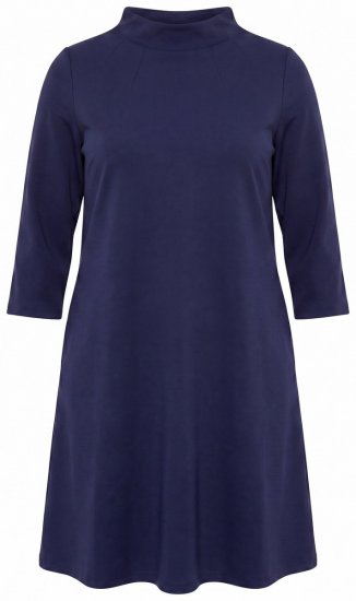 Ulla Popken 851664 Robe en jersey trapèze à poches Bleu marine - Robes - Des robes dans toutes les tailles