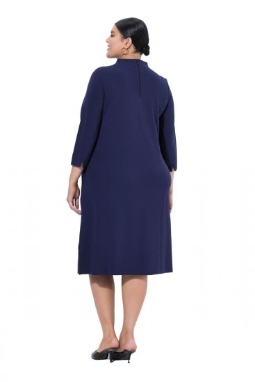 Ulla Popken 851664 Robe en jersey trapèze à poches Bleu marine - Robes - Des robes dans toutes les tailles