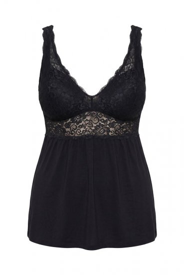 Ulla Popken 851693 Pyjama Noir - Pyjamas/vêtements de détente - 