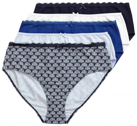 Ulla Popken 851730 Culottes à motifs lot de 5 Bleu clair - Culottes - 