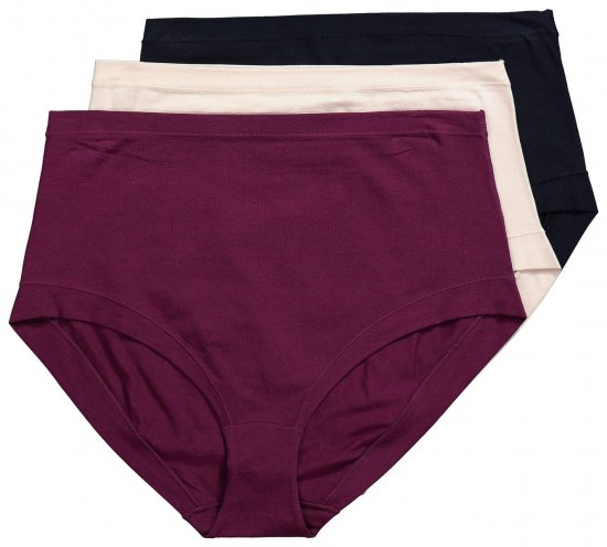 Ulla Popken 851736 Culottes taille haute lot de 3 Noir - Culottes - 