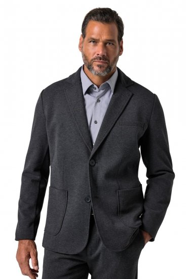 JP1880 Naples Flexnamic Blazer en jersey Gris foncé chiné - Costumes - Costumes grandes tailles 