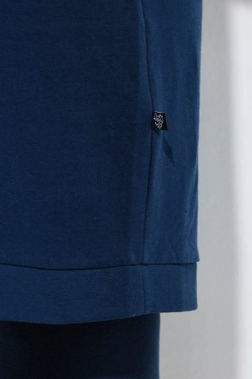 Ulla Popken 851749 Robe d'intérieur à carreaux et capuche Bleu marine - Pyjamas/vêtements de détente - 