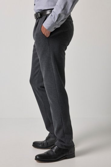 JP1880 Naples Flexnamic Pantalon en jersey Gris foncé chiné - Costumes - Costumes grandes tailles 