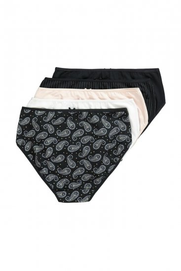 Ulla Popken 851752 Culottes à rayures lot de 5 Noir - Culottes - 