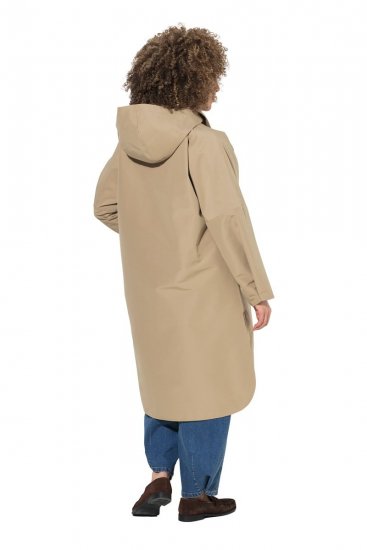 Ulla Popken 851764 Manteau oversize à capuche amovible Sable - Manteaux - Manteaux grande taille pour femme