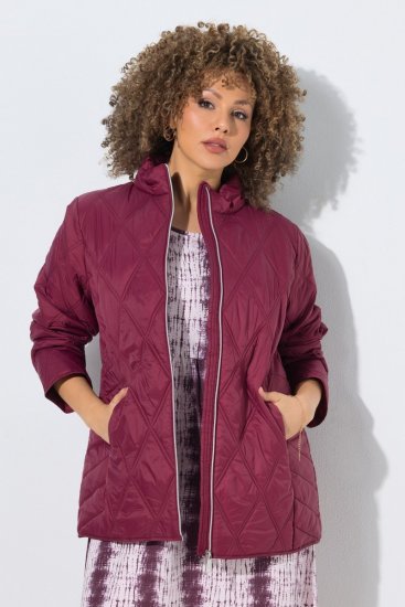 Ulla Popken 851777 Veste matelassée HYPRAR à col montant Bordeaux - Vestes - Vestes grande taille pour femme