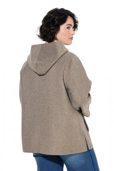 Ulla Popken 851788 Manteau en laine Marron clair - Manteaux - Manteaux grande taille pour femme