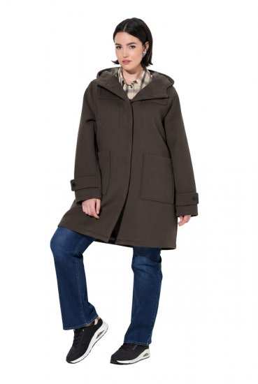 Ulla Popken 851803 Duffle-coat Marron foncé - Manteaux - Manteaux grande taille pour femme