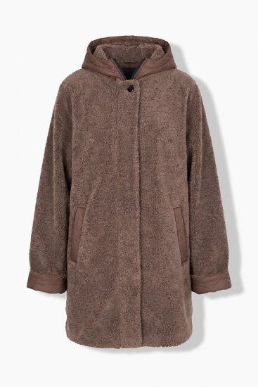 Ulla Popken 851809 Veste teddy Marron clair - Vestes - Vestes grande taille pour femme