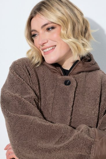 Ulla Popken 851809 Veste teddy Marron clair - Vestes - Vestes grande taille pour femme
