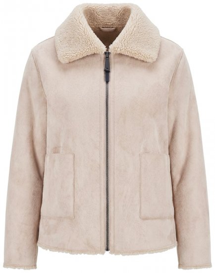 Ulla Popken 851823 Veste en suédine Blanc cassé - Vestes - Vestes grande taille pour femme