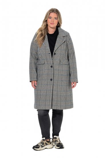 Ulla Popken 851826 Manteau en laine Blanc cassé - Manteaux - Manteaux grande taille pour femme