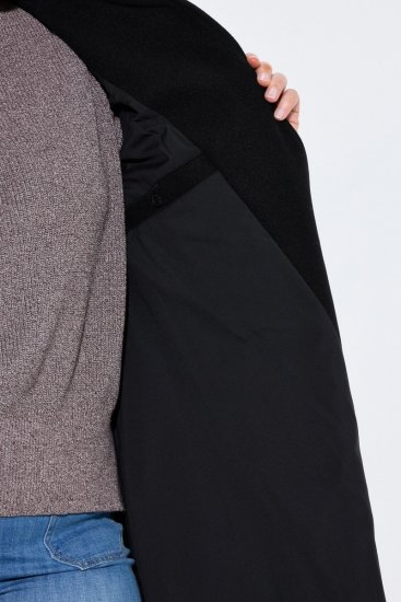 Ulla Popken 851827 Manteau évasé effet laine Noir - Manteaux - Manteaux grande taille pour femme