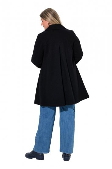 Ulla Popken 851827 Manteau évasé effet laine Noir - Manteaux - Manteaux grande taille pour femme
