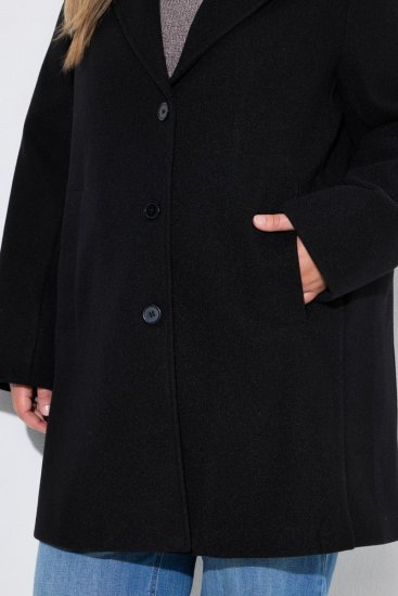 Ulla Popken 851829 Manteau en laine Noir - Manteaux - Manteaux grande taille pour femme