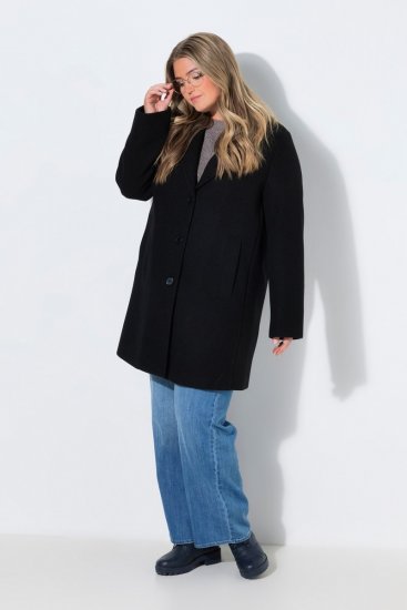 Ulla Popken 851829 Manteau en laine Noir - Manteaux - Manteaux grande taille pour femme