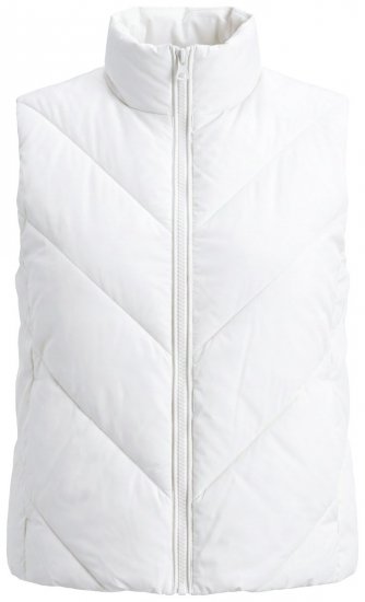 Ulla Popken 851833 Gilet matelassé à col montant Blanc cassé - Gilets sans manches - 