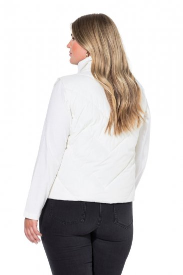 Ulla Popken 851833 Gilet matelassé à col montant Blanc cassé - Gilets sans manches - 