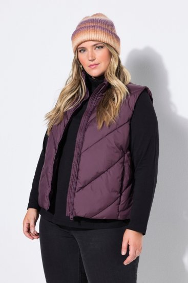 Ulla Popken 851833 Gilet matelassé à col montant Marron - Gilets sans manches - 
