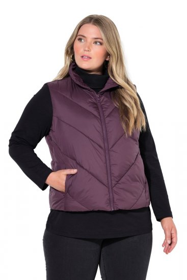 Ulla Popken 851833 Gilet matelassé à col montant Marron - Gilets sans manches - 