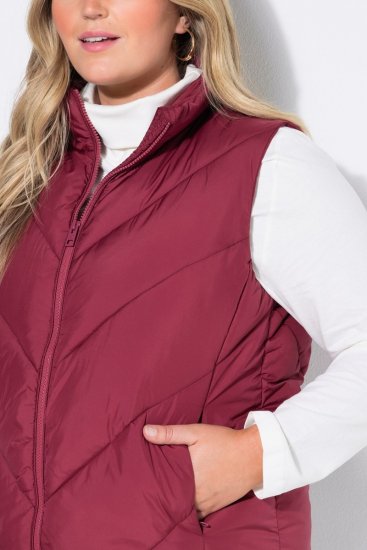 Ulla Popken 851833 Gilet matelassé à col montant Rouge - Gilets sans manches - 