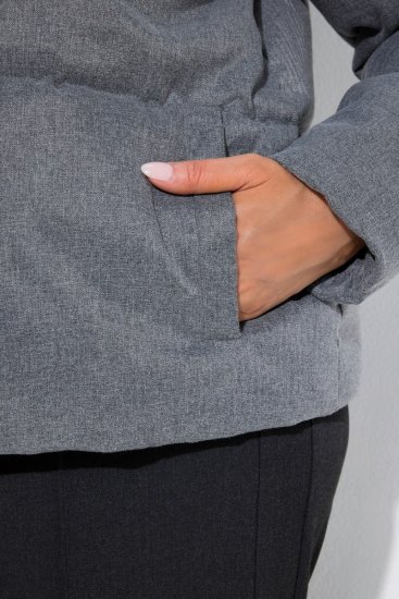 Ulla Popken 851854 Veste matelassée Gris chiné - Vestes - Vestes grande taille pour femme