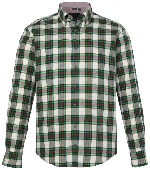 JP1880 851877 Chemise en flanelle à carreaux manches longues Vert foncé TALL - TALL chemises - Chemises coupe TALL