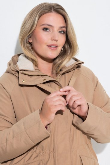 Ulla Popken 852028 Parka Beige - Manteaux - Manteaux grande taille pour femme