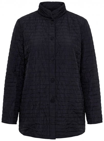 Ulla Popken 852076 Veste en crêpe matelassée à col montant Noir - Vestes - Vestes grande taille pour femme