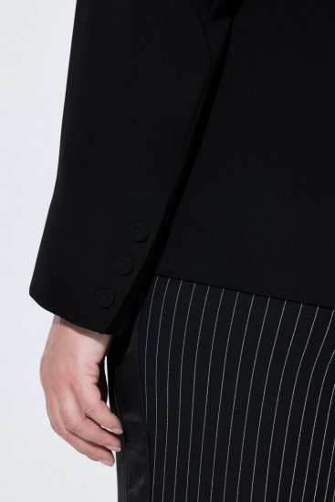 Ulla Popken 852167 Blazer à col chemise Noir - Blazers - Vestes blazer pour femme, grandes tailles