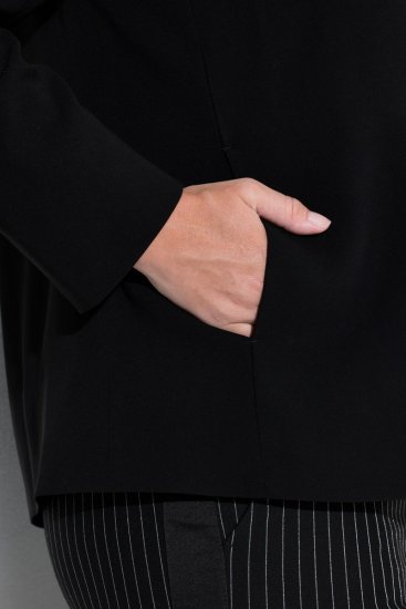 Ulla Popken 852167 Blazer à col chemise Noir - Blazers - Vestes blazer pour femme, grandes tailles