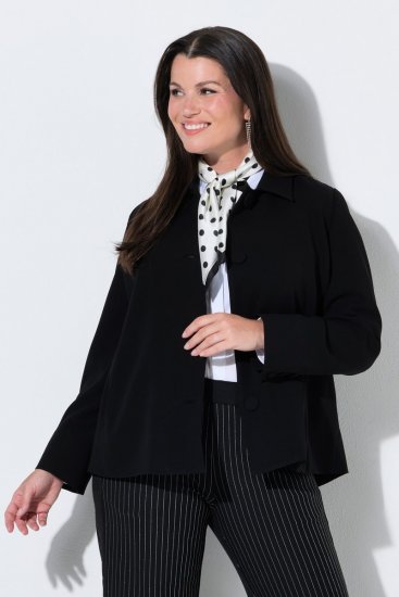 Ulla Popken 852167 Blazer à col chemise Noir - Blazers - Vestes blazer pour femme, grandes tailles