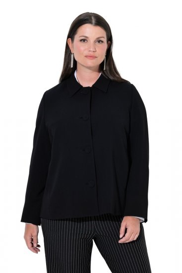 Ulla Popken 852167 Blazer à col chemise Noir - Blazers - Vestes blazer pour femme, grandes tailles