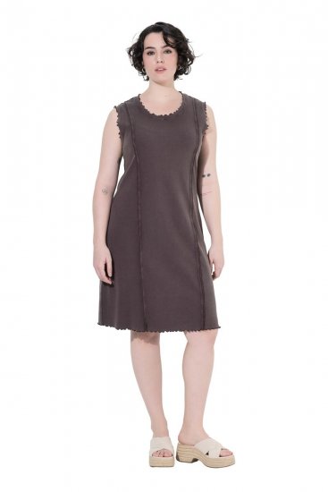 Ulla Popken 852190 Robe en jersey Brun acajou - Robes d'été - Robes légères d'été en grande taille