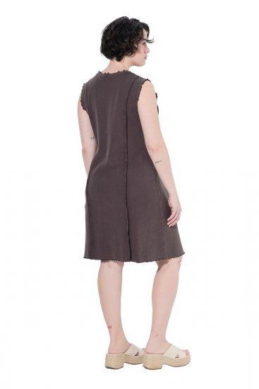 Ulla Popken 852190 Robe en jersey Brun acajou - Robes d'été - Robes légères d'été en grande taille