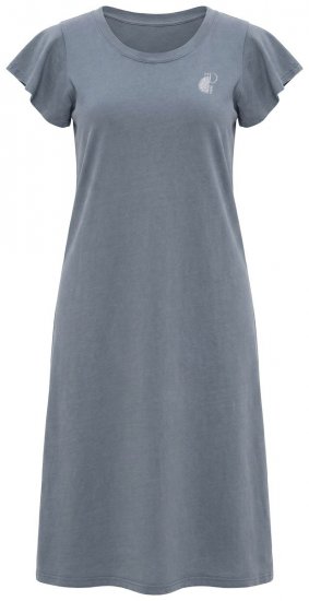 Ulla Popken 852218 Robe mi-longue à manches courtes Gris - Robes midi - Robes mi-longues pour femmes rondes