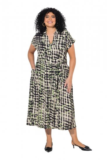 Ulla Popken 852257 Robe longue imprimée Taupe - Robes maxi - Robes longues pour femmes rondes