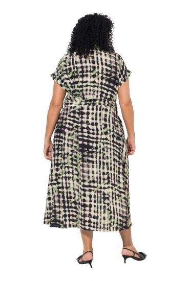 Ulla Popken 852257 Robe longue imprimée Taupe - Robes maxi - Robes longues pour femmes rondes