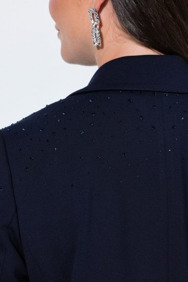 Ulla Popken 852498 Blazer à strass Bleu marine - Blazers - Vestes blazer pour femme, grandes tailles