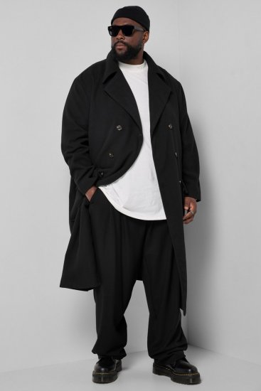 STHUGE 852519 Classique Manteau en laine Noir - Vestes - Vestes homme grandes tailles