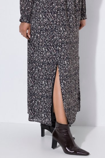 Ulla Popken 852606 Robe longue imprimée Noir - Robes maxi - Robes longues pour femmes rondes