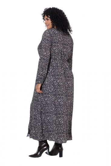 Ulla Popken 852606 Robe longue imprimée Noir - Robes maxi - Robes longues pour femmes rondes