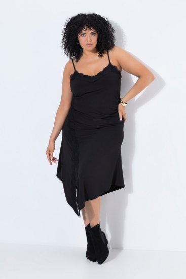 Ulla Popken 852636 Robe portefeuille Noir - Robes en jersey - 